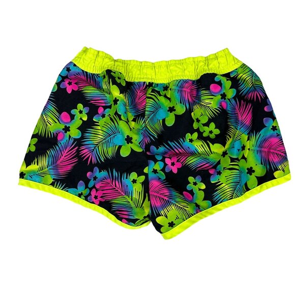 Girls' OP Neon Floral Athletic Shorts Size M (7-8) 100% Polyester - Picture 3 of 5